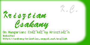 krisztian csakany business card